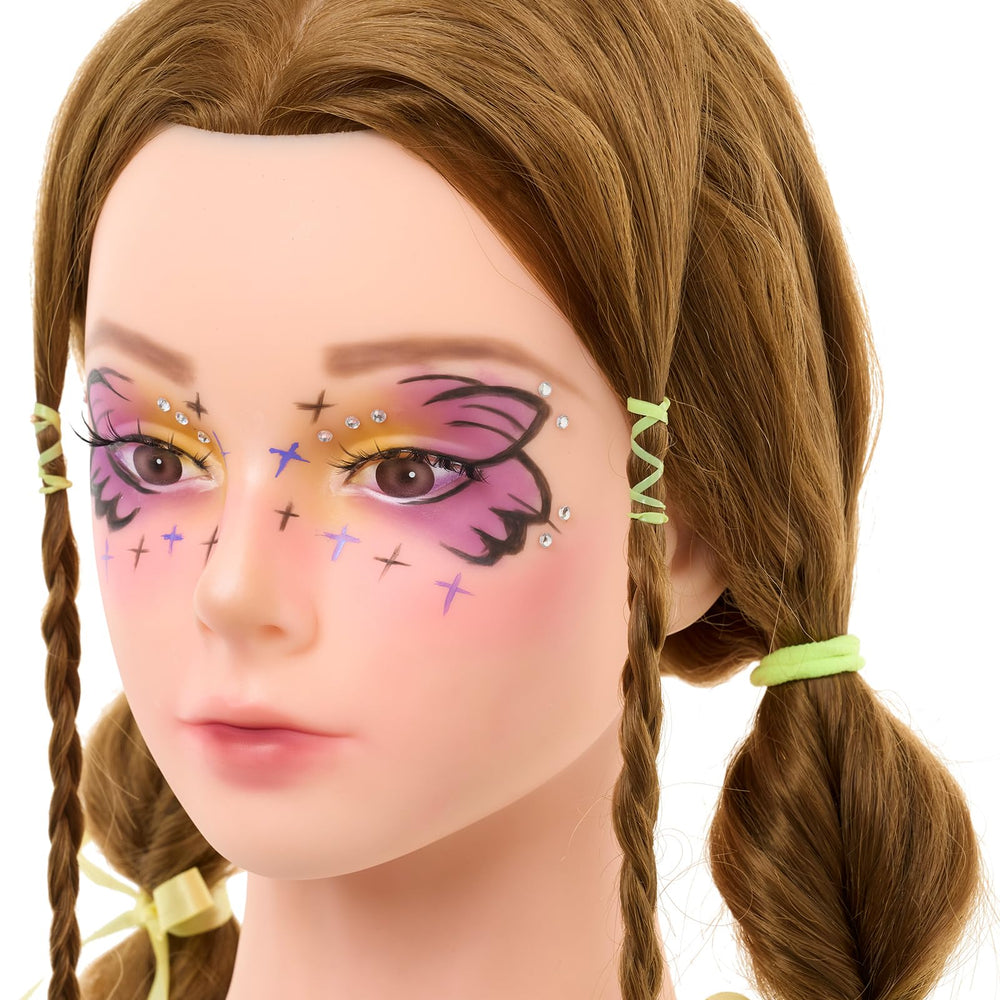 Neverland 28Inch head in-use display demonstrates hair performance during braiding.