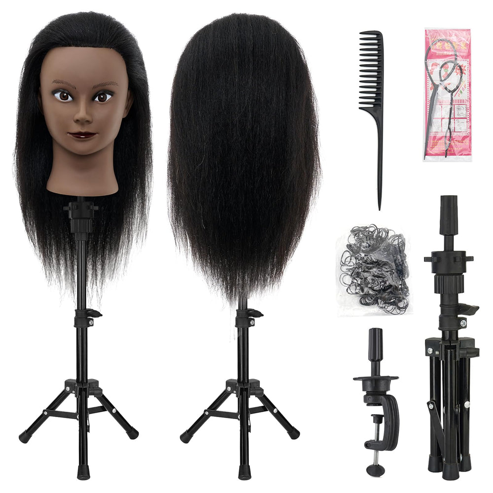 Neverland mannequin head real hair 14-16 inch for braiding practice