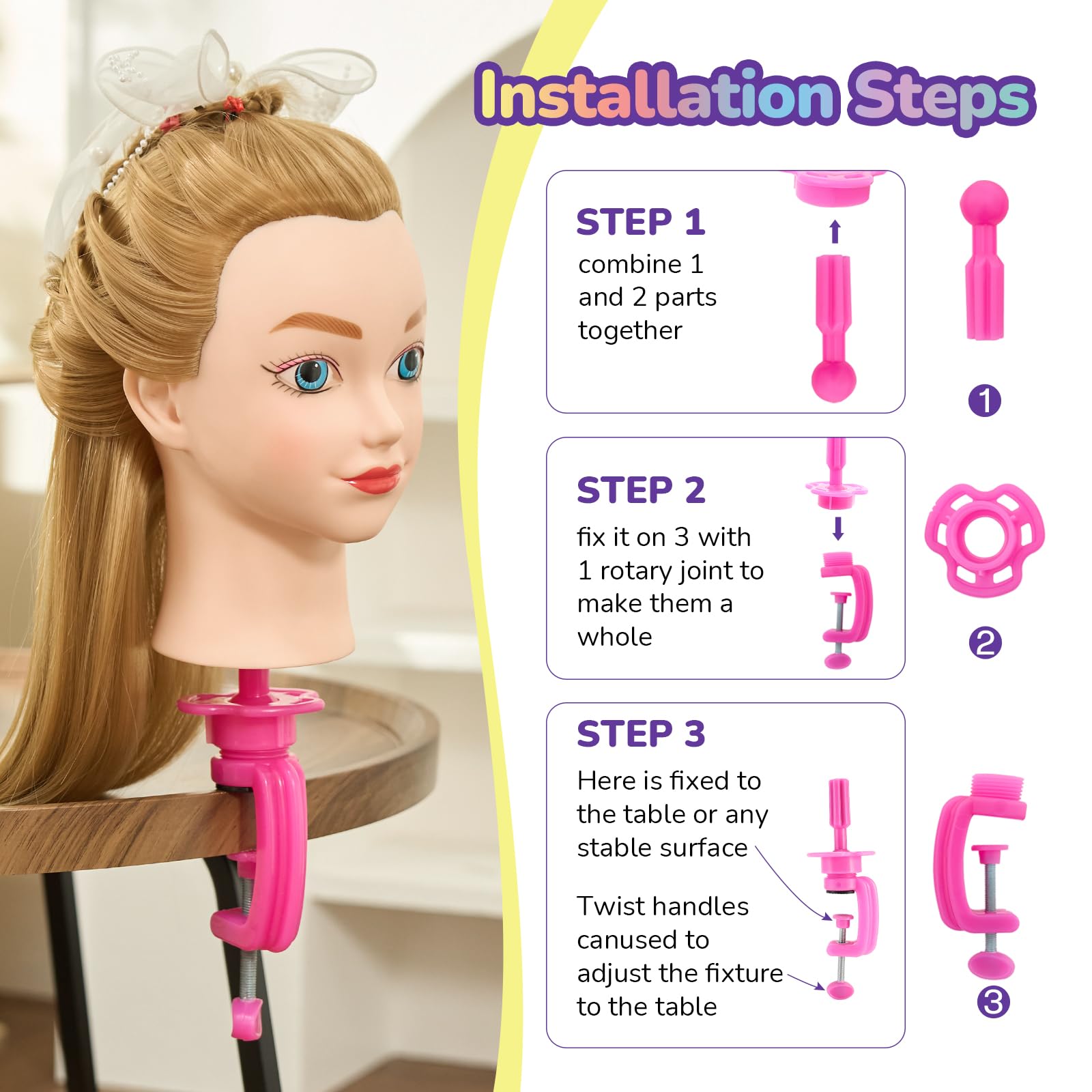 Neverland mannequin head tools pack with 9 tools for comprehensive styling practice.