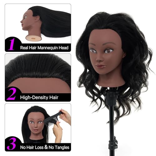 Neverland real-hair mannequin head ready for washing and conditioning routines.