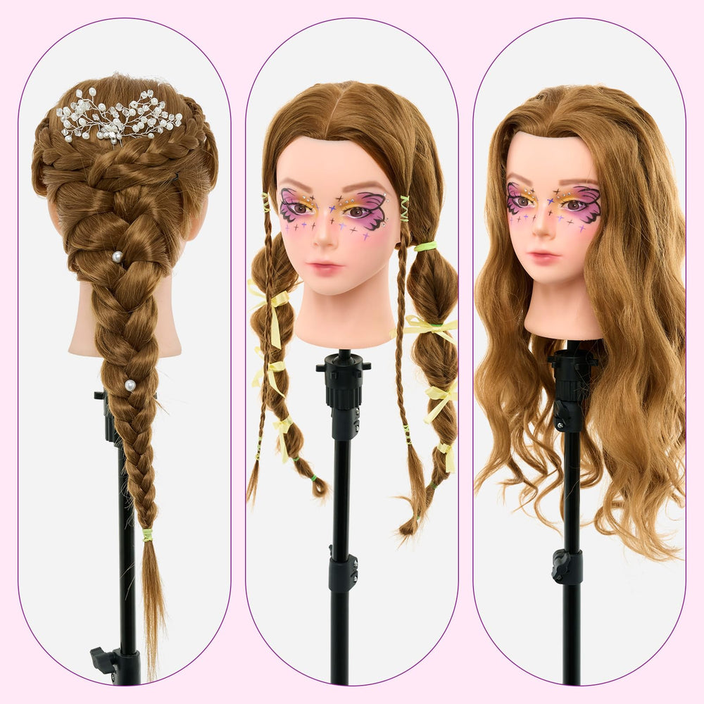Neverland mannequin head kit includes accessories for makeup and hairstyling practice.