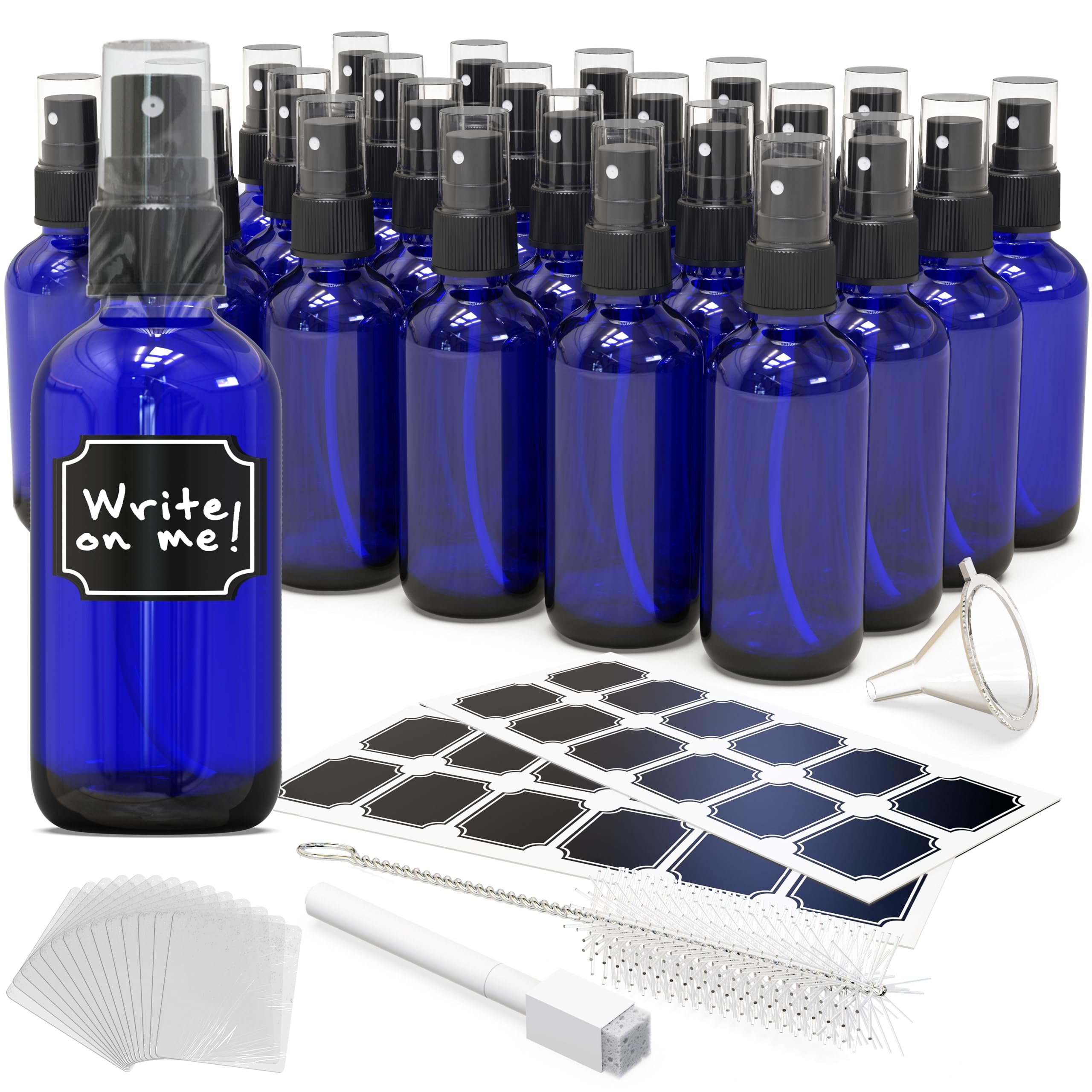 Nevlers blue glass spray bottles 4oz with UV protection for liquids