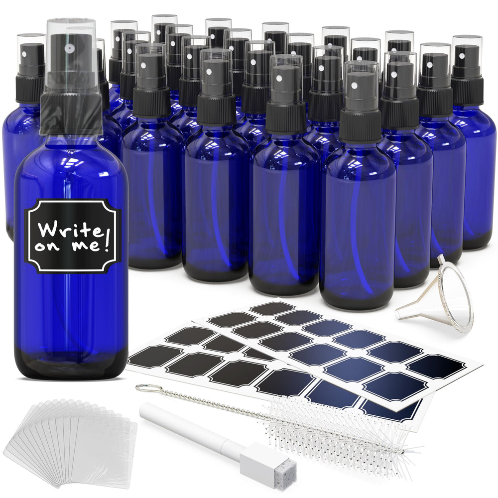 Nevlers blue glass spray bottles 4oz with UV protection for liquids