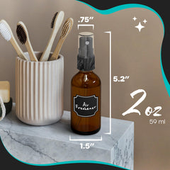 Nevlers spray bottle labels kit, clear identification for organized fragrance or solution bottles.