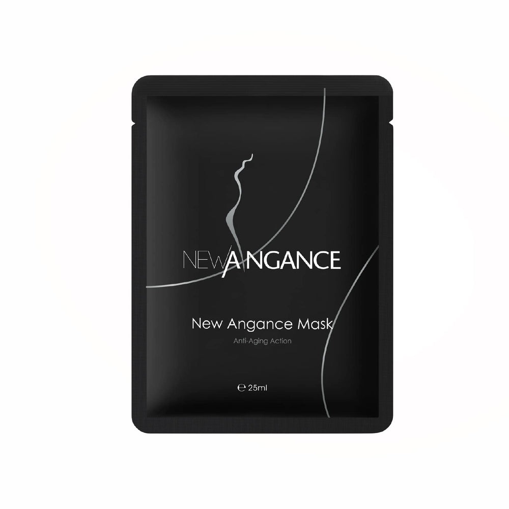 NEW ANGANCE mask essence texture close-up highlights rich hydration for the skin.