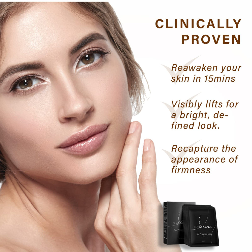 NEW ANGANCE mask after-use glow on cheeks indicates refreshed, nourished skin.