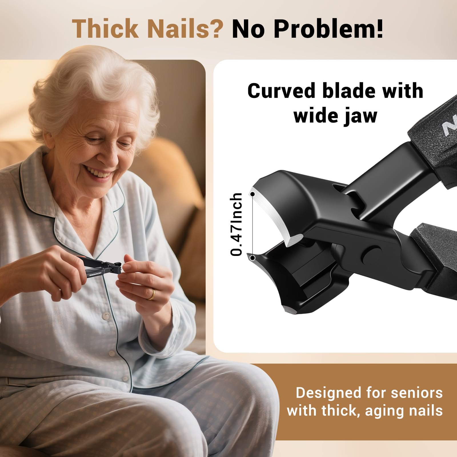 New Huing 360° rotating head for hard-to-reach angles and arthritis-friendly use