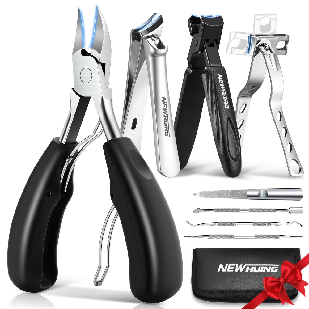 New Huing 8-piece toenail clippers set in leather case for organized grooming