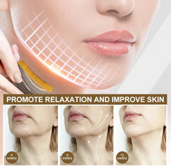 New Lymphatic Contour Face Brush in-use demonstration of facial massage for relaxation.