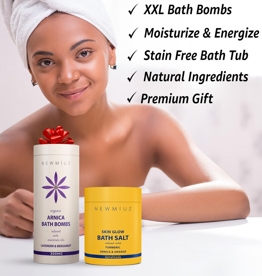 New Miuz Arnica Bubble Bath gift set scene ready for gifting