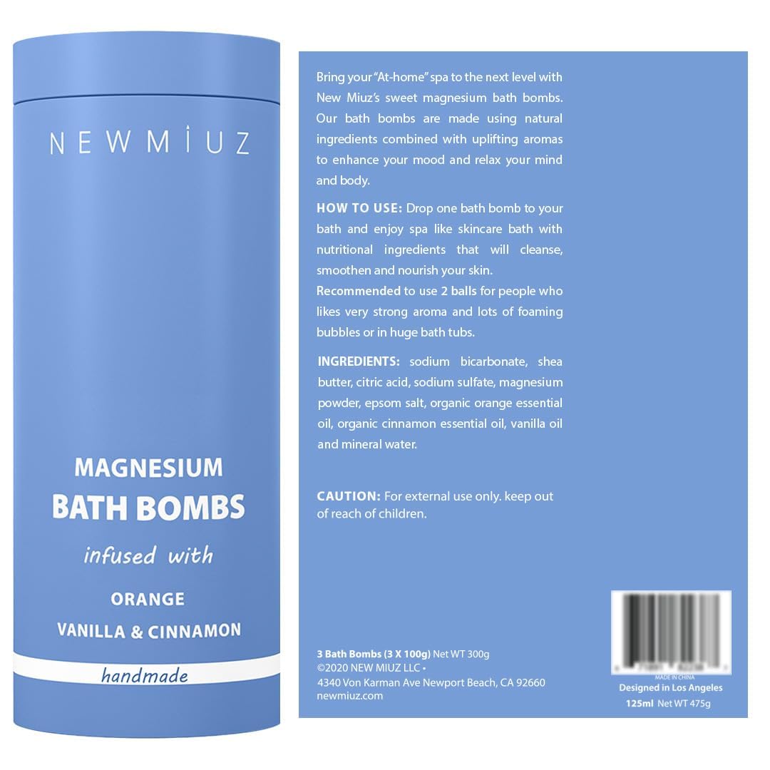 New Miuz luxury spa scene with three bombs, 100mg each, ideal gift set.