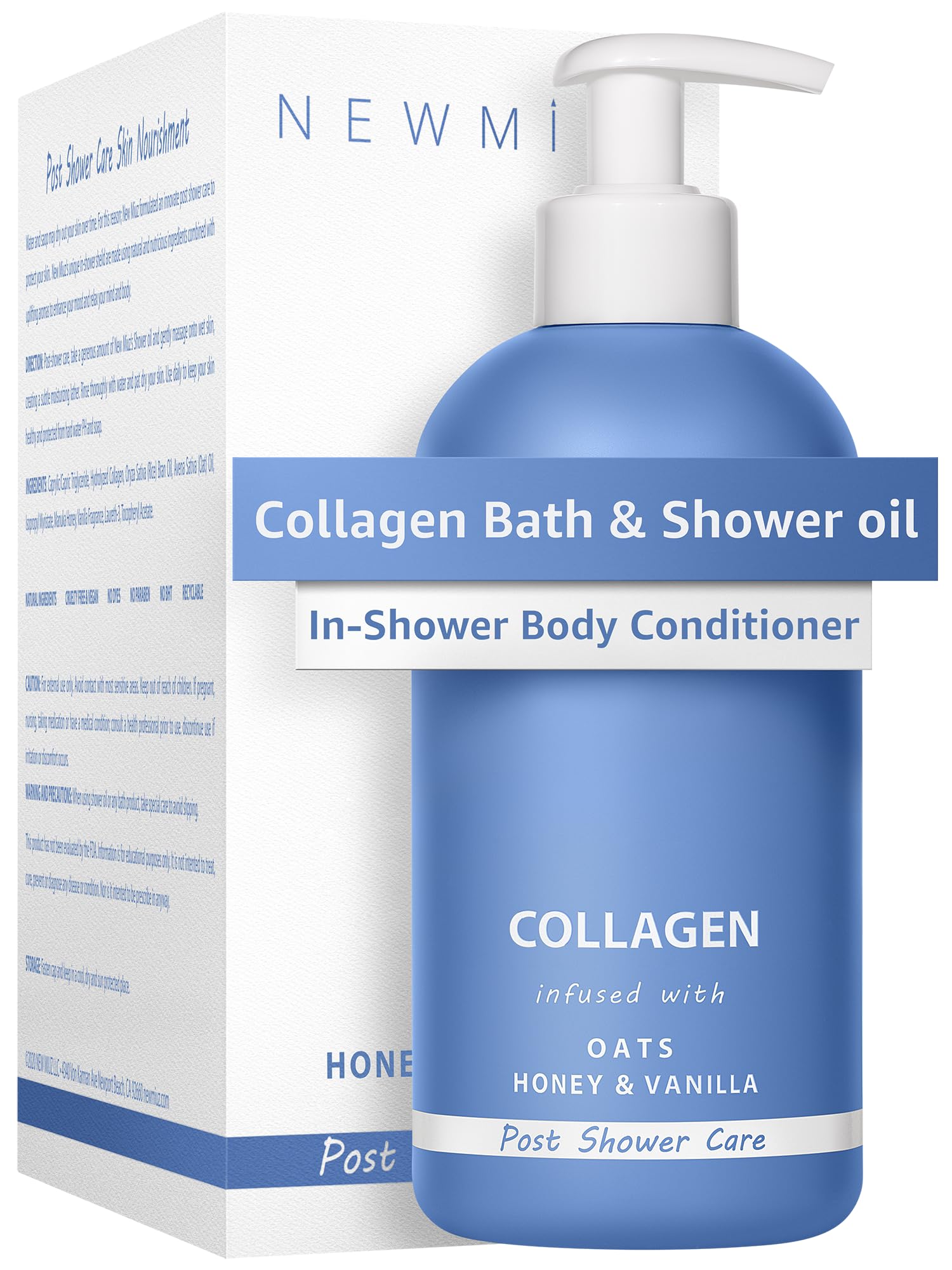 New Miuz Collagen InShower bottle front for hydrated skin and hard water protection