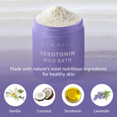 New Miuz creamy coconut lavender milk bath texture highlights soothing aroma for relaxation