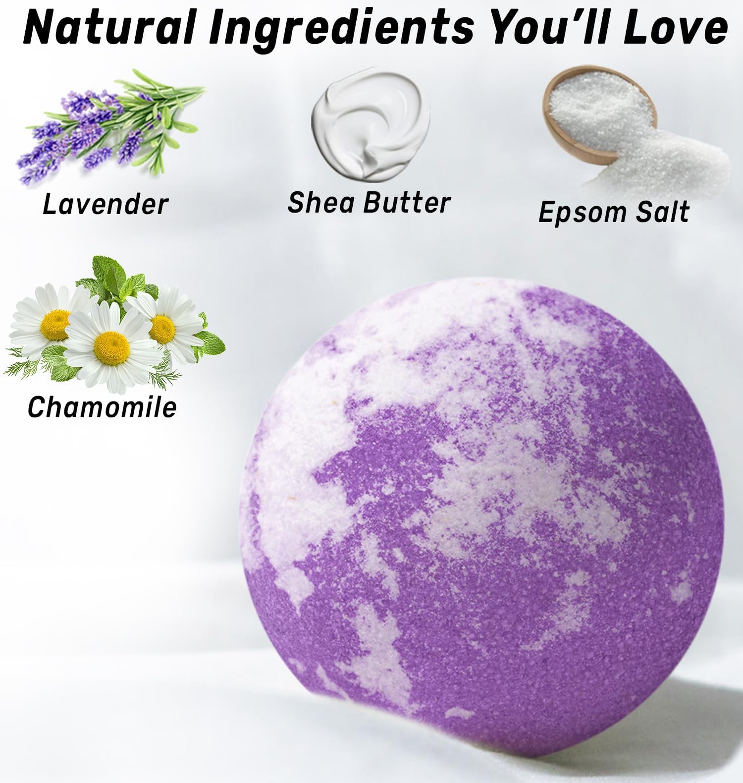 New Miuz Deep Sleep Bath Bomb Dissolving in Water shows slow fizz for a soothing soak.