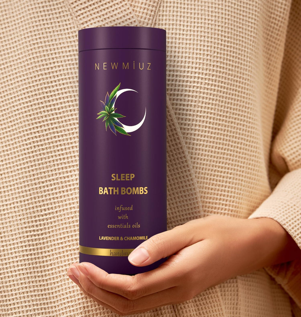 New Miuz Deep Sleep Bath Bomb Steam Release captures aromatic mist during a calm evening ritual.
