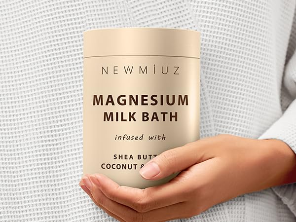 New Miuz fast-absorbing magnesium salt entering the skin quickly.