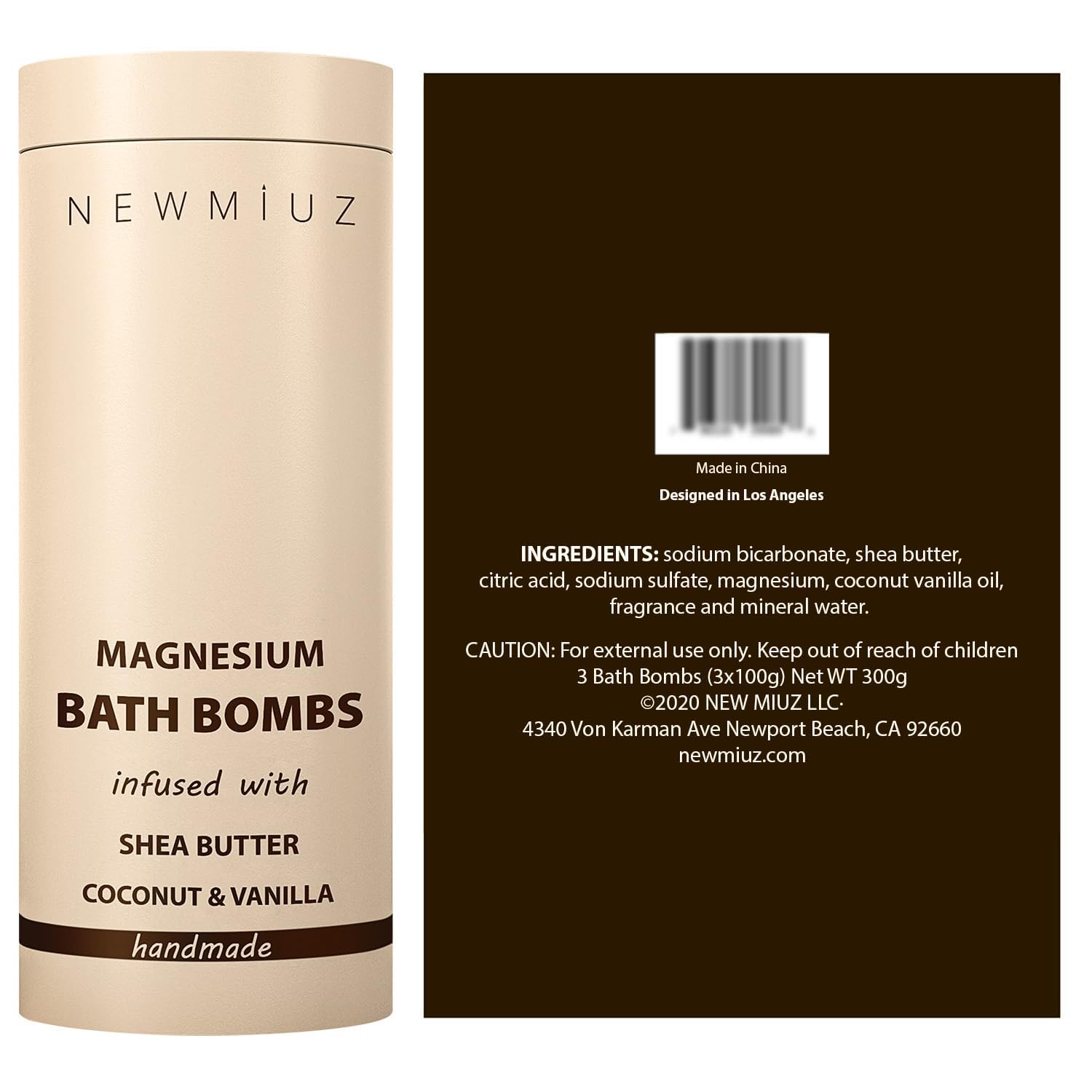 New Miuz magnesium bath bomb stocking-stuffer ready for gifting.