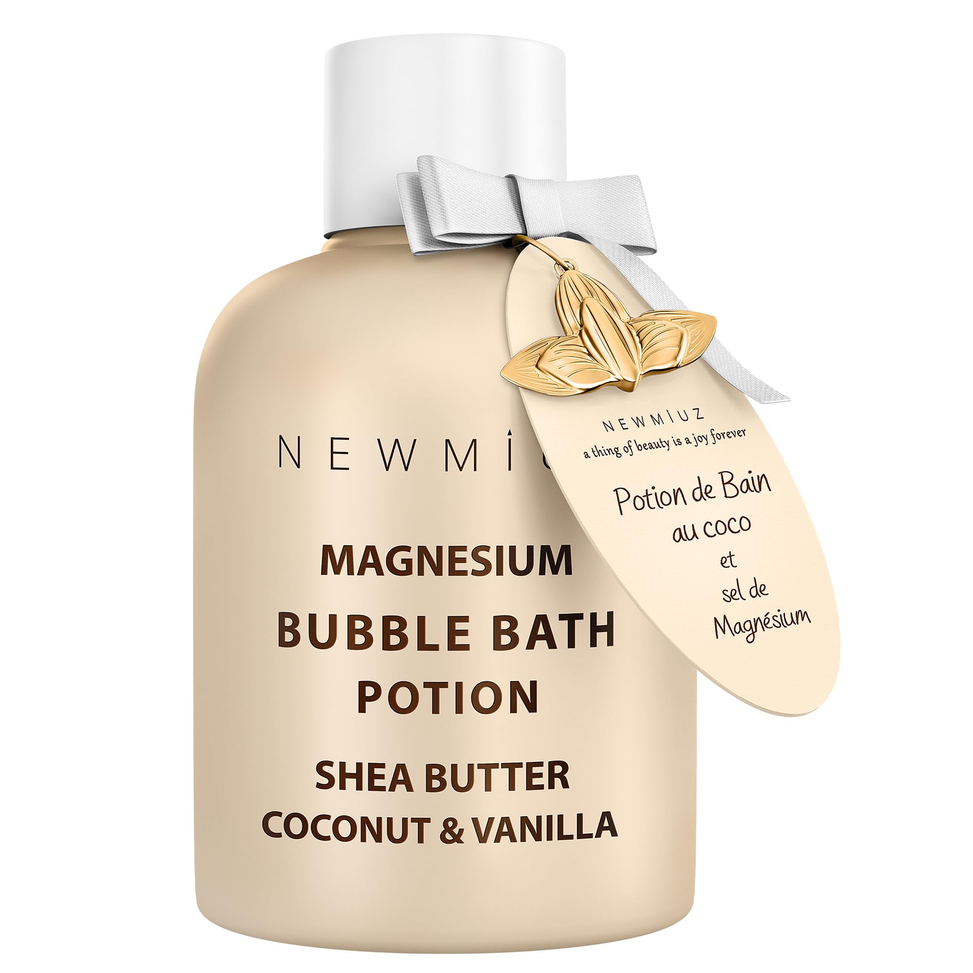 New Miuz magnesium bubble bath bottle with spa-like bubbles for relaxation