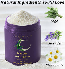 New Miuz sage lavender chamomile ingredients closeup for clarity and calm.