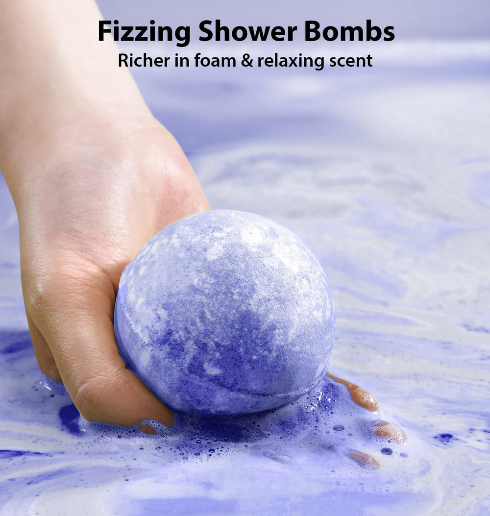 New Miuz Sleep Well bath bombs melting in water, suggesting relaxation for a peaceful night.