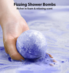 New Miuz Sleep Well bath bombs melting in water, suggesting relaxation for a peaceful night.