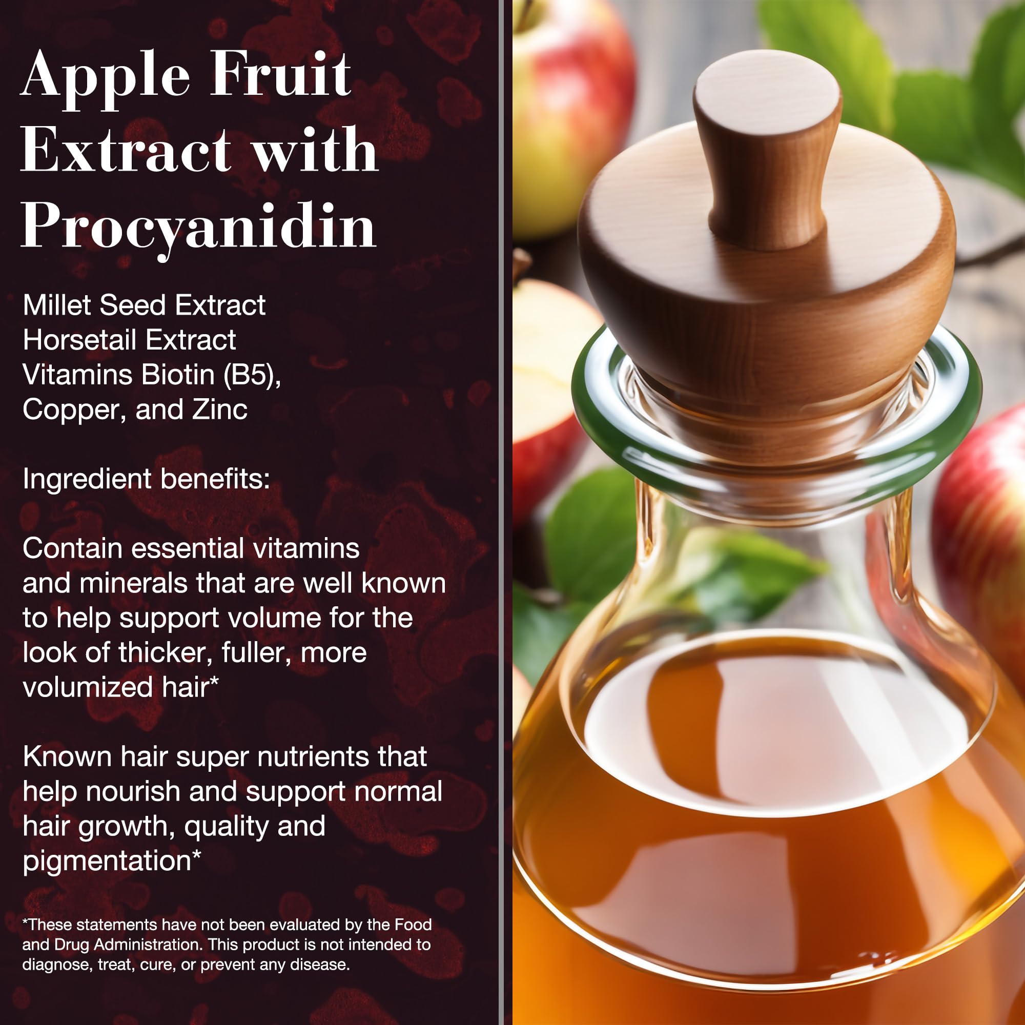 NEW NORDIC Hair Volume Tablets ingredients blend including apple biopectin and zinc