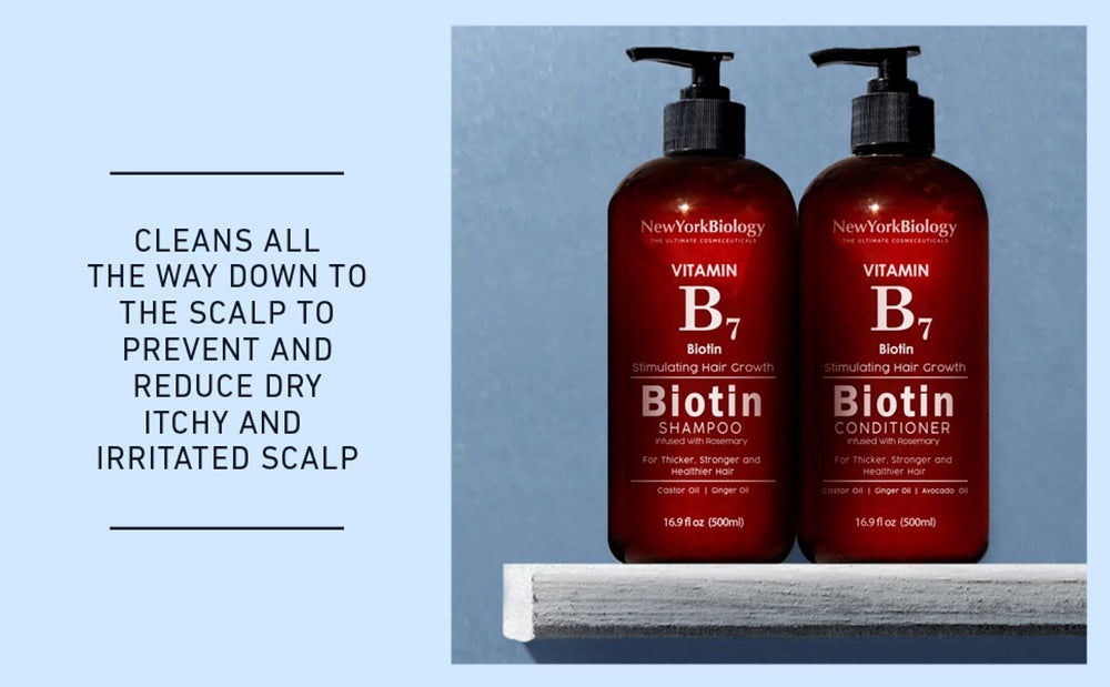 New York Biology Biotin Conditioner close-up of creamy texture highlights hydration without weighing hair down.