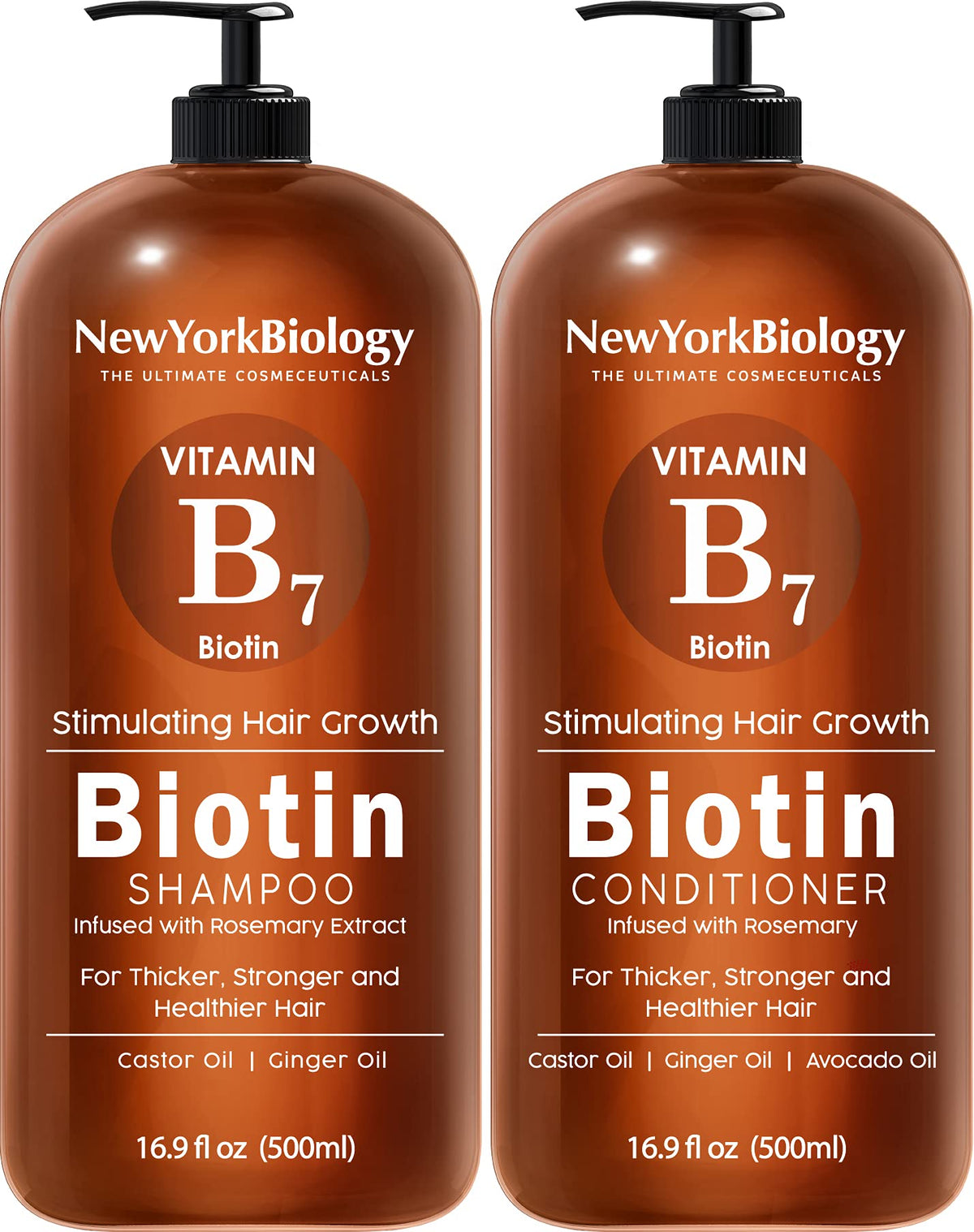 New York Biology Biotin Shampoo bottle highlights anti-dandruff benefits for a healthier scalp.