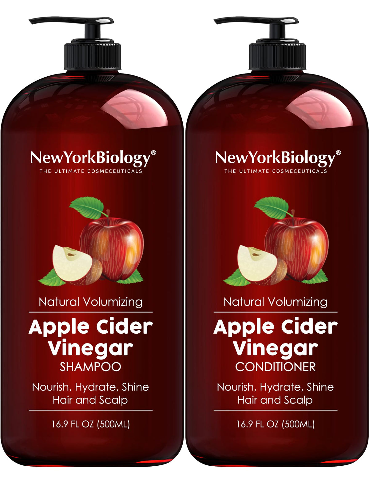 Champú vinagre de manzana New York Biology para limpiar residuos y dejar cabello fresco.