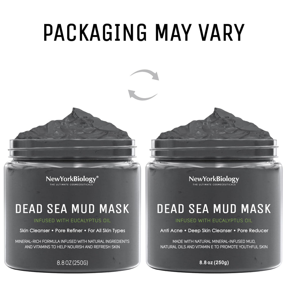 New York Biology Dead Sea Mud Mask eucalyptus leaves evoke refreshing spa ritual.