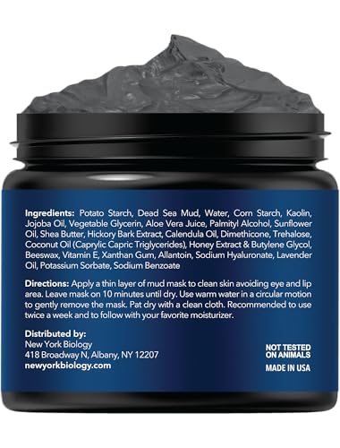 New York Biology Dead Sea Mud Mask face application demonstrates oil control and clearer-looking skin