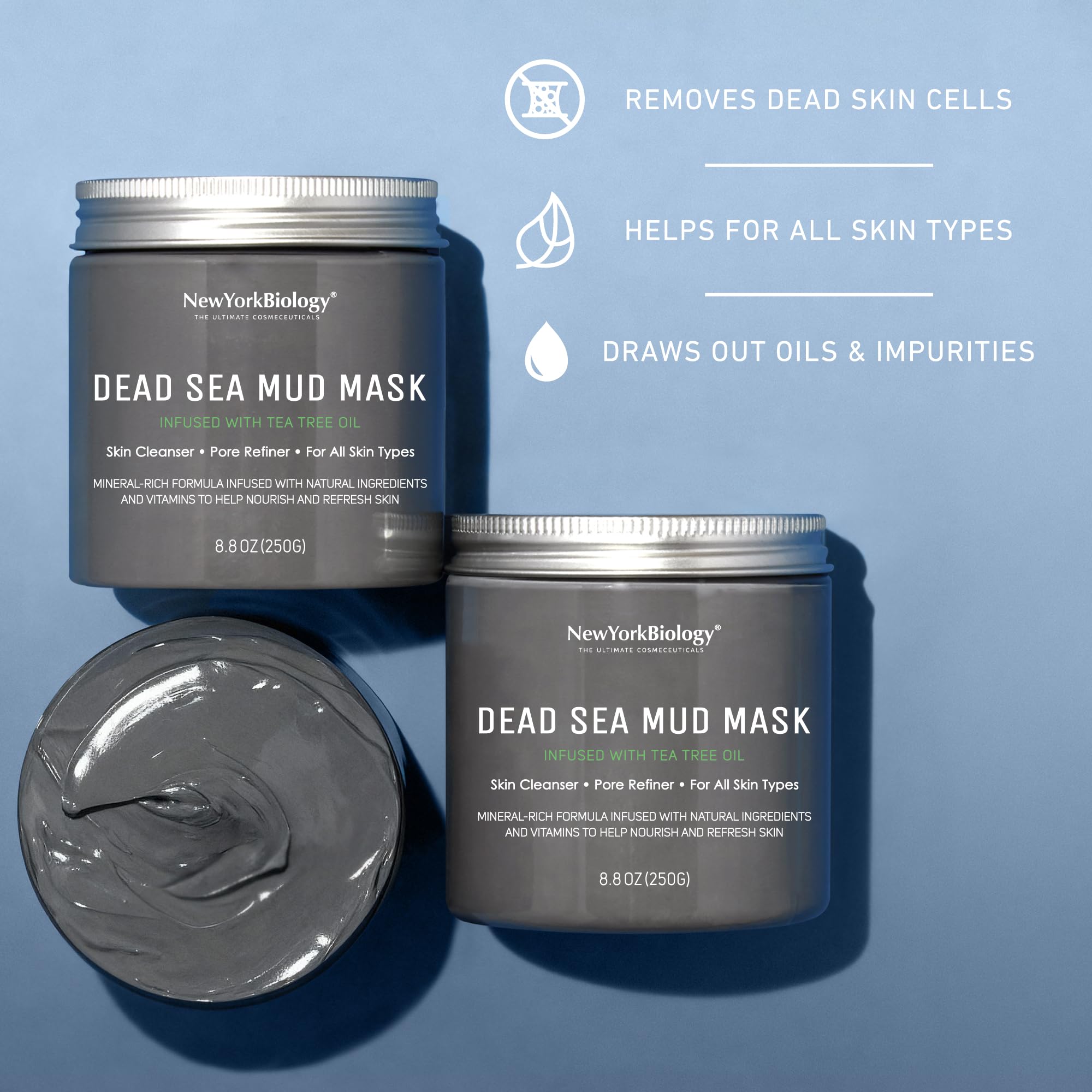 New York Biology Dead Sea Mud Mask demonstrates oil absorption for balanced skin.
