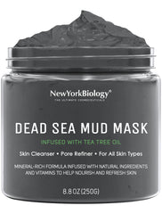 New York Biology Dead Sea Mud Mask packaging—spa-grade formula for all skin types.