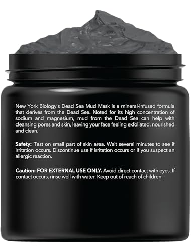 New York Biology Dead Sea Mud Mask close-up shows refined pores after cleansing.