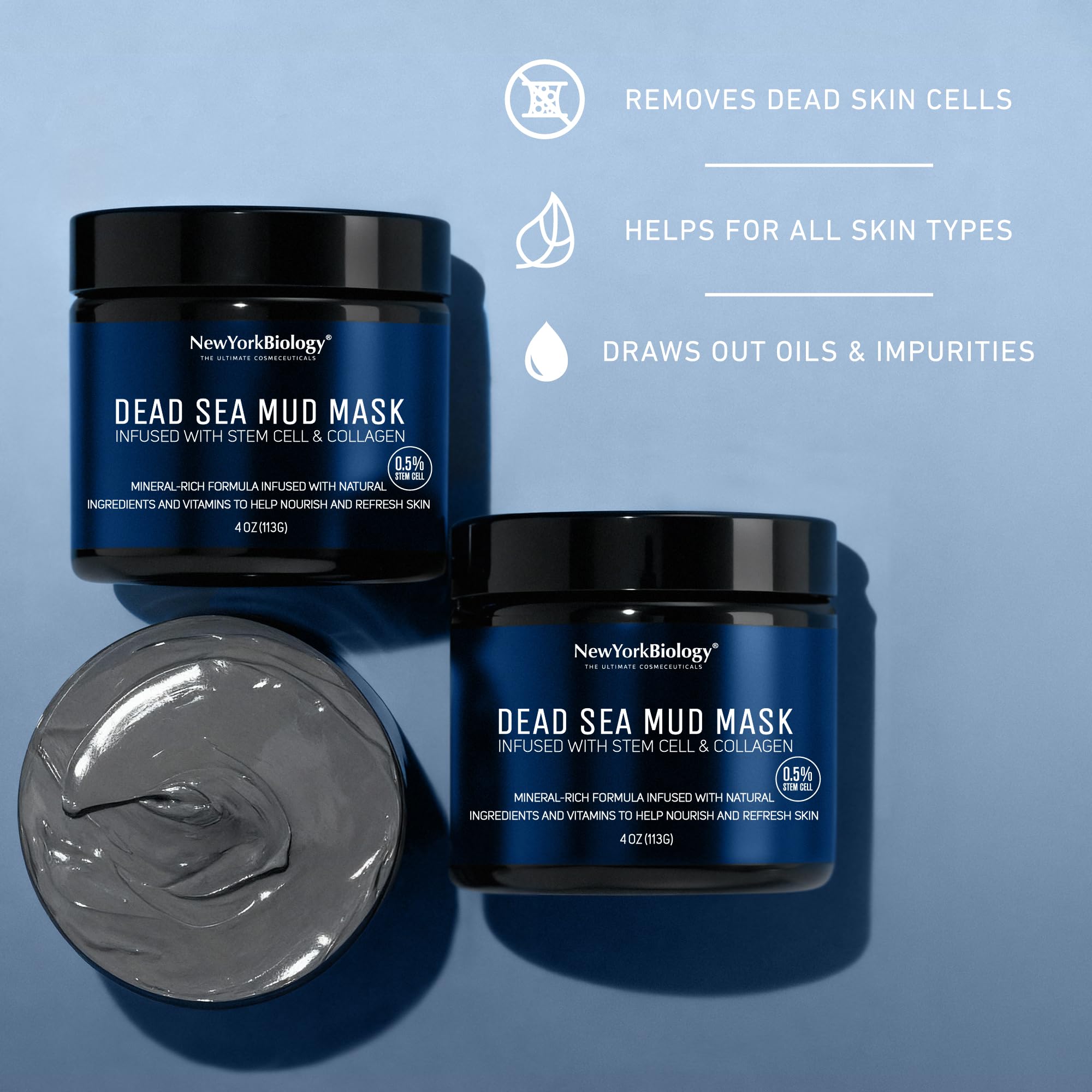 New York Biology Dead Sea Mud Mask spa scene promotes a relaxing routine.