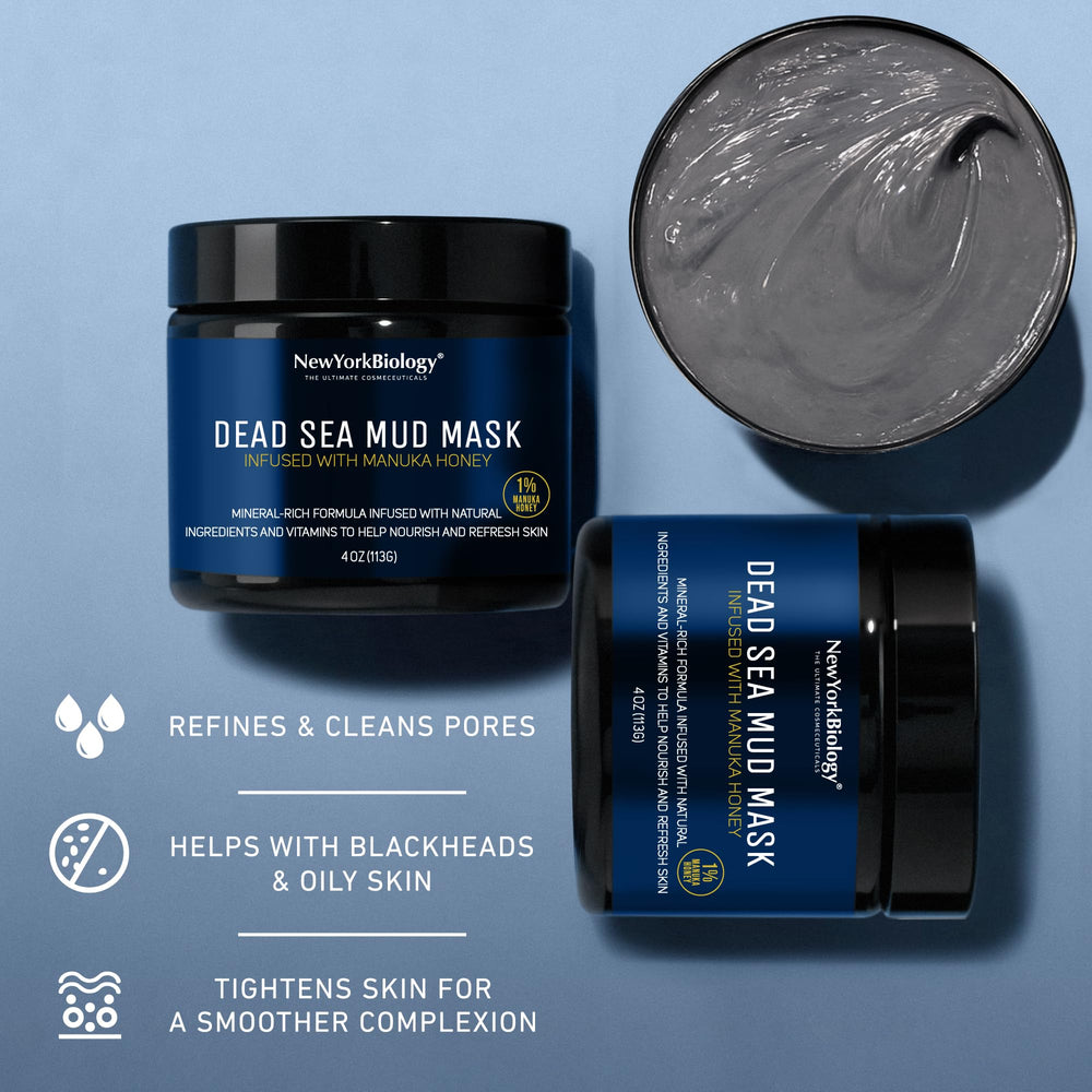 New York Biology Manuka Honey glass jar closeup highlights gentle hydration and soothing skincare benefits