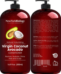 New York Biology shine-enhancing closeup shows glossy hair and healthy-looking strands