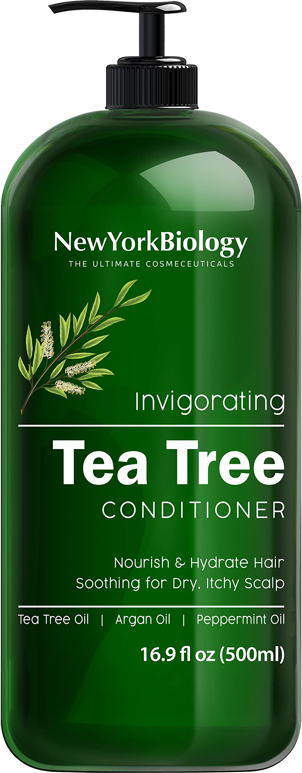New York Biology Tea Tree Conditioner bottle for refreshing scalp care and anti-dandruff relief