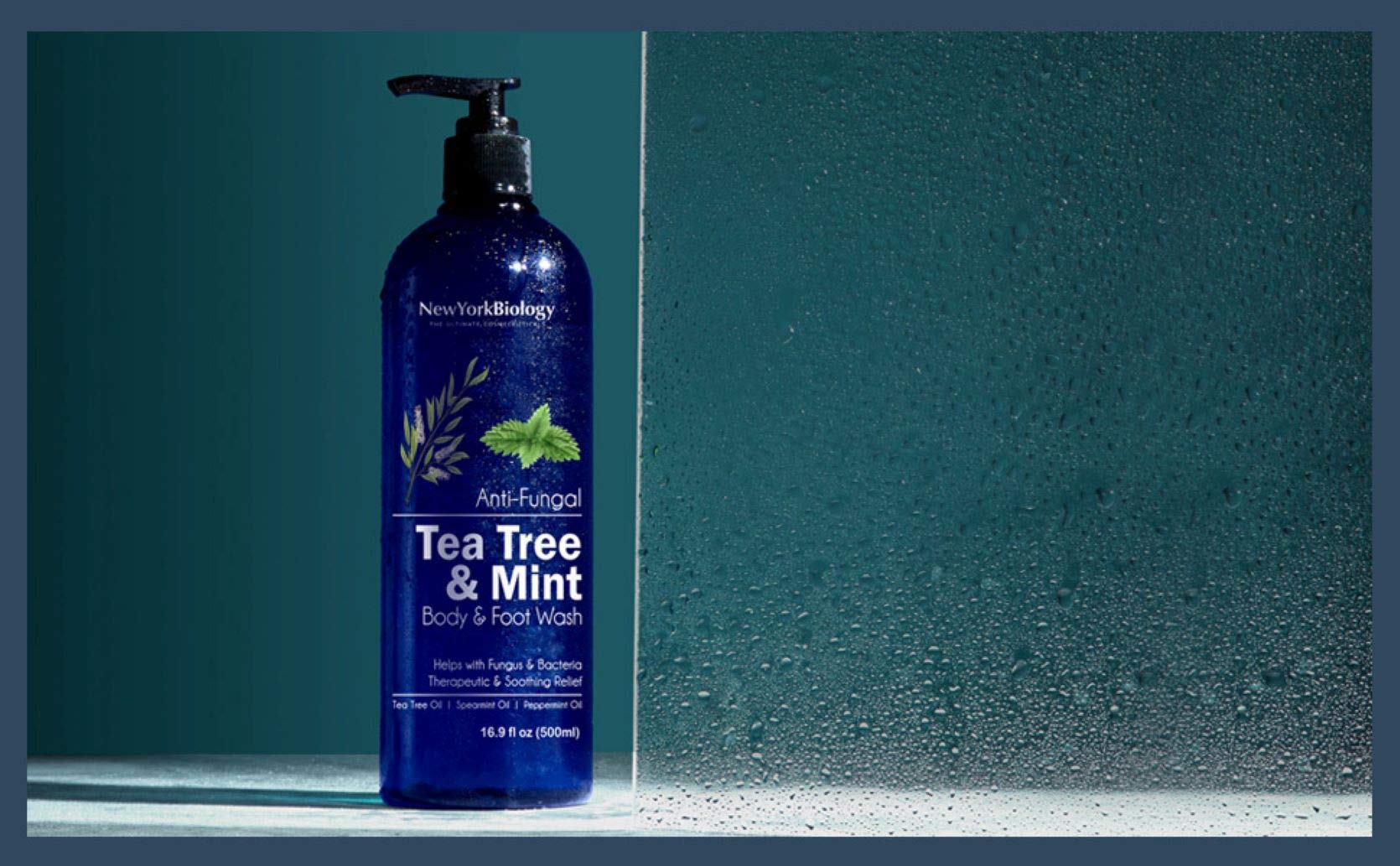 New York Biology Tea Tree Mint Body Wash pump enables easy, mess-free dispensing.