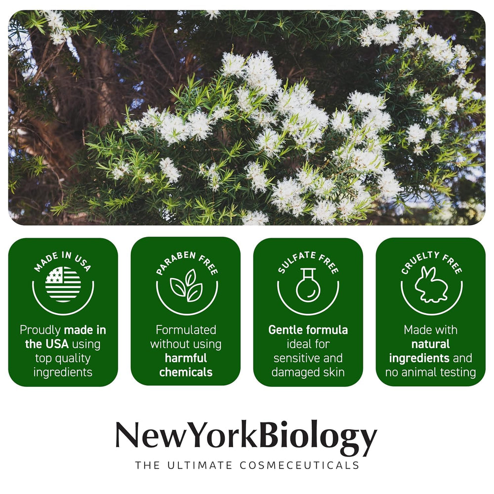 New York Biology Tea Tree Foot Cream before-after feet comparison shows softened skin.