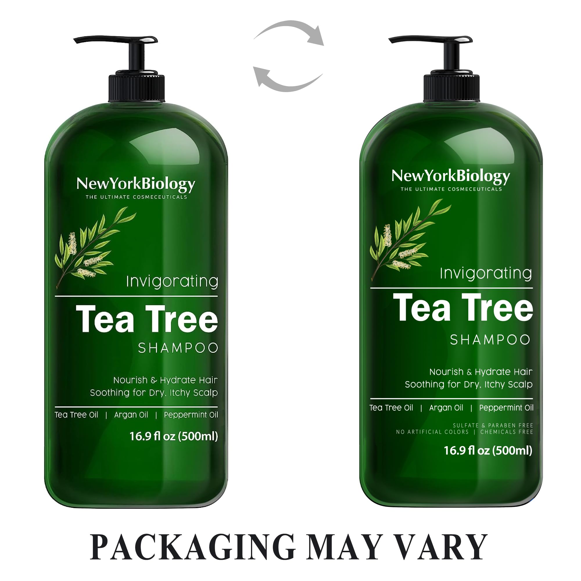 New York Biology Tea Tree Shampoo lather reveals deep cleanse for itchy scalp.