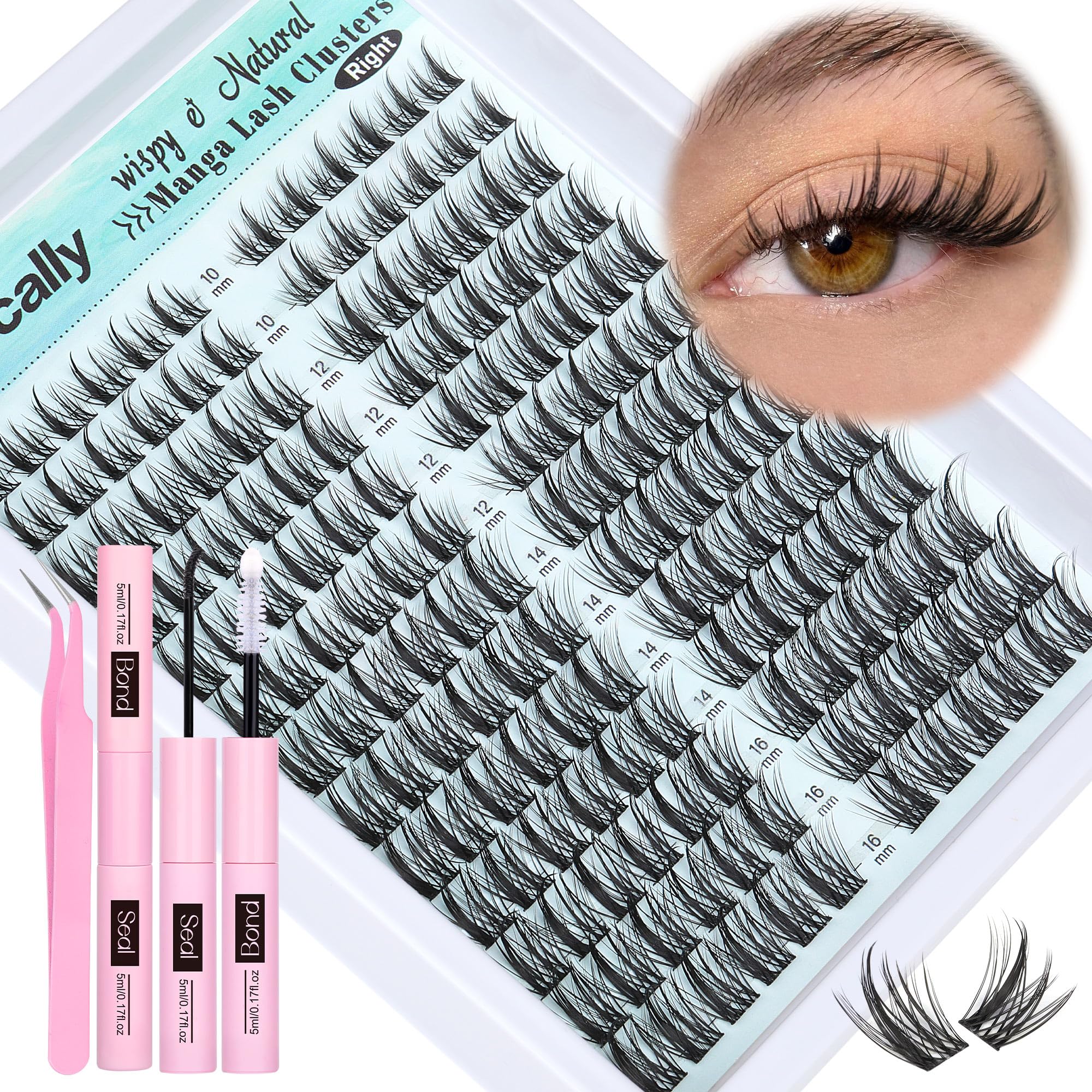 Newcally Cluster Lashes Kit package for quick at-home enhancement