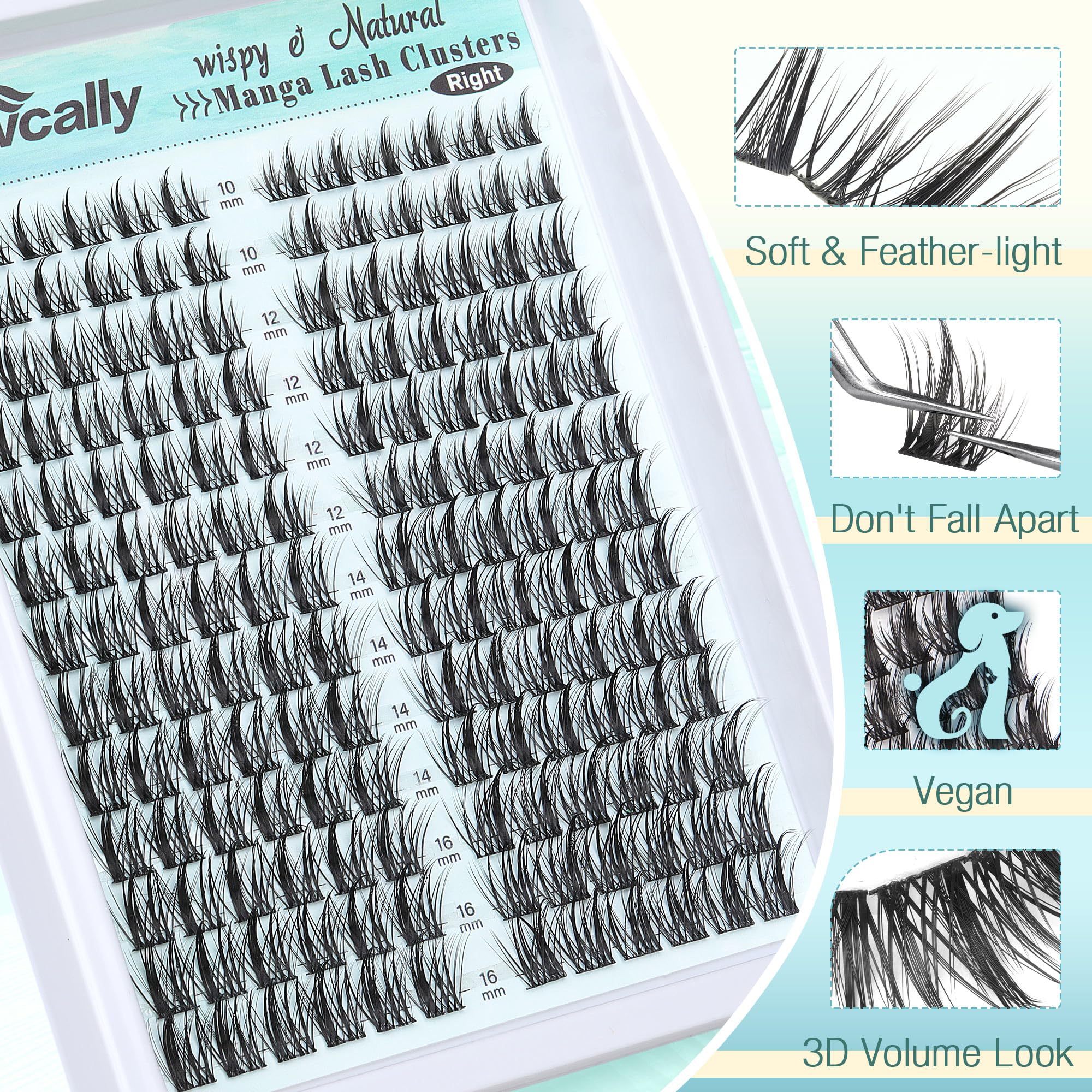 Newcally tweezers enabling precise placement of lash clusters