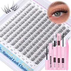 Newcally lash clusters kit closeup shows natural wispy look for daily enhancement