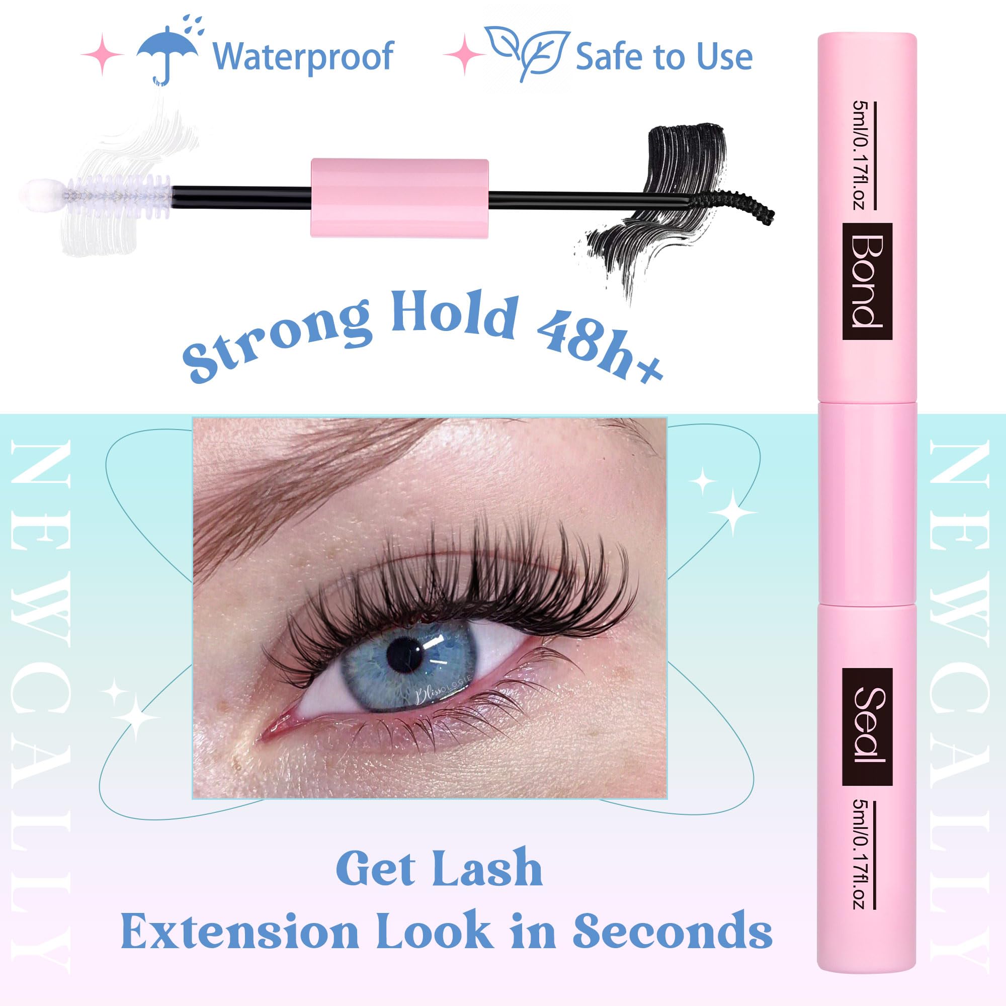 Newcally Lash Clusters Kit tweezers enable precise placement for a 3D look