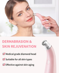 NEWDERMO diamond-tip close-up shows professional exfoliation for smoother skin.