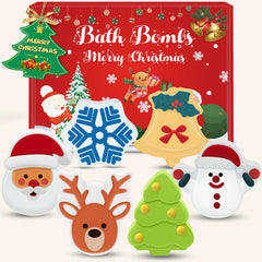 NEWFEIFAN Christmas bath bombs set for kids handmade 6-pack for bath-time fun.