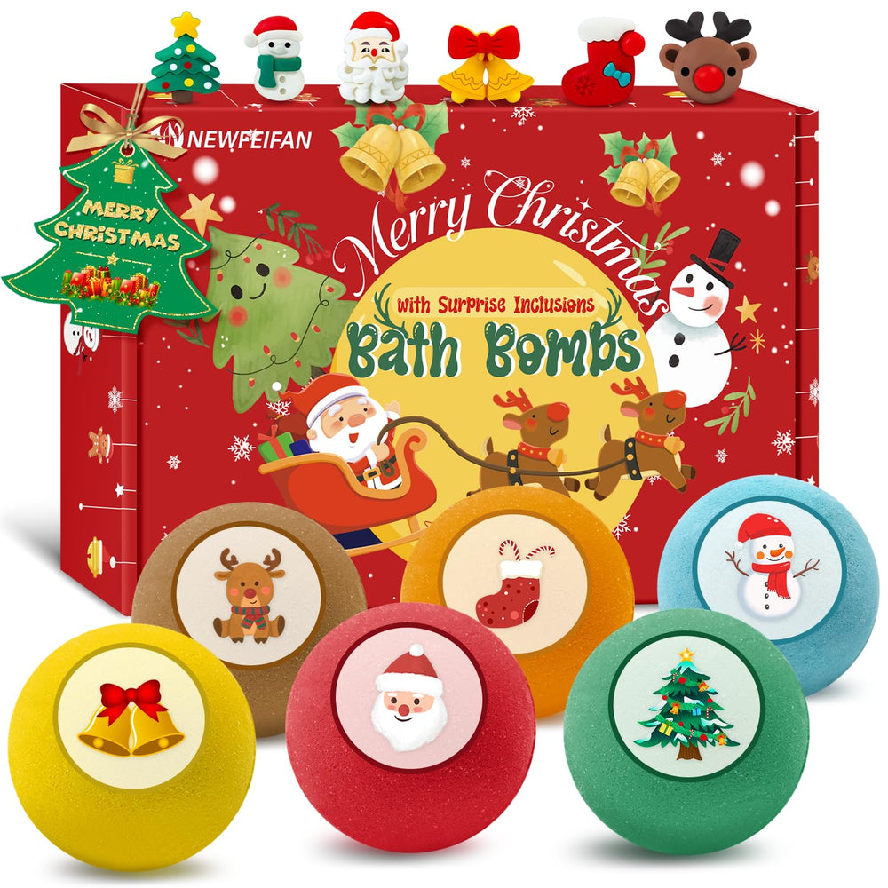 NEWFEIFAN Christmas bath bombs show rainbow bubbles to spark festive bath time joy
