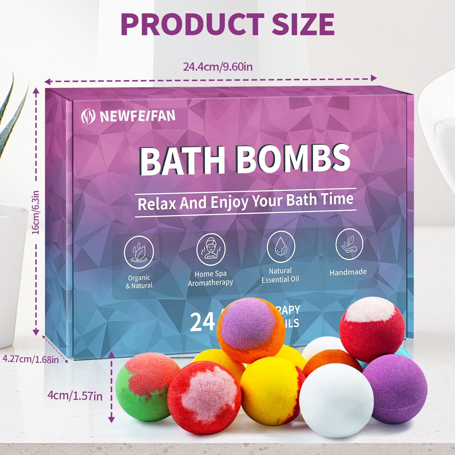 NEWFEIFAN spa-time ambience bath bombs set mood for unwinding