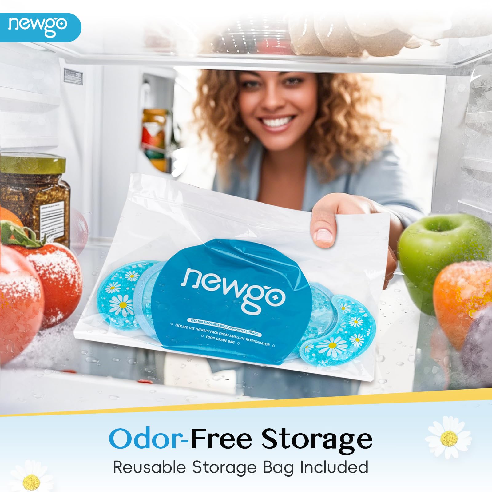 NEWGO cooling eye mask offers hot and cold therapy for tension relief.